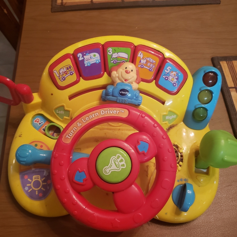 Red and Yellow Learning Toy Steering Wheel